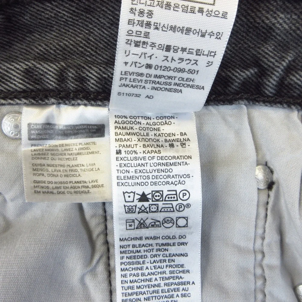 Levi's 501 Shorts Women W25 Gray Distressed Denim Cut Off High Rise Button Fly
